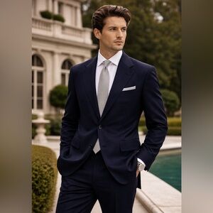 Classic Yves Saint Laurent Eaton Navy Slim-Fit Two-Button Suit Jacket
